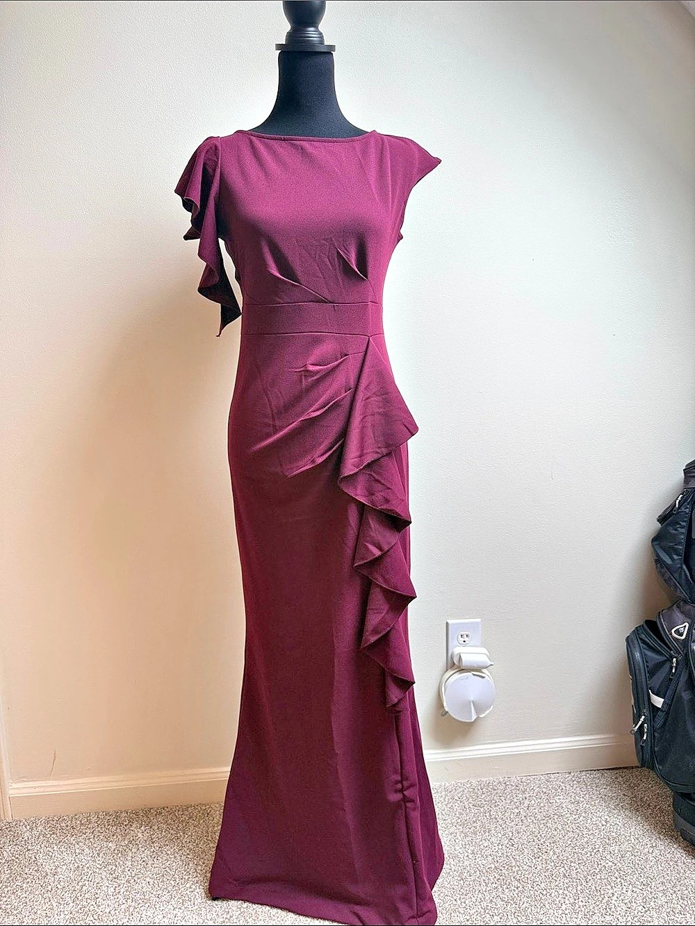 WOOSA Ruffle Maxi Dress in Purple Size M Like New